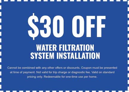 Discounts on Water Filtration System Installation