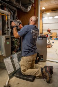 Furnace maintenance done by a trained and licensed technician