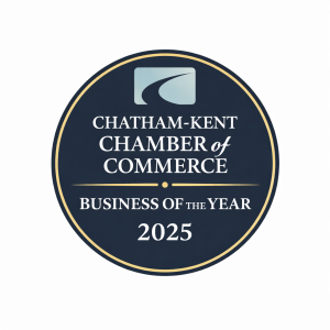 Postma Heating, Cooling, Plumbing, and Electrical named Large Business of the Year 2025, recognized by the Chatham-Kent Chamber of Commerce.